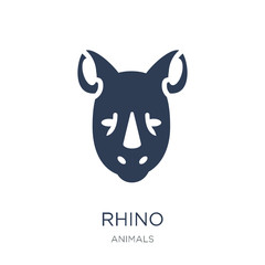 Rhino icon. Trendy flat vector Rhino icon on white background from animals collection