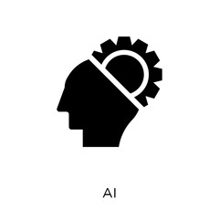 AI icon. AI symbol design from Artificial Intellegence collection. Simple element vector illustration. Can be used in web and mobile.