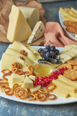 cheese platter on a plate with berries
