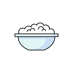 cottage cheese flat vector illustration isolated on white background for icon, logotype, mobile app and web design.