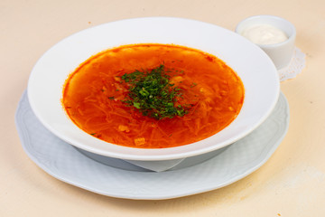 Russian borsch soup