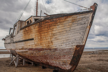old abandoned fishing vessel