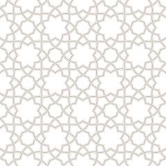Geometric floral light grey background, Arabic pattern, vector illustration