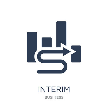 Interim icon. Trendy flat vector Interim icon on white background from Business collection