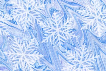 Frosty winter wonderland snowflake marbled watercolor background winter snowflake pine holly border background of lovely colors
