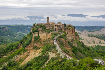 Fototapeta na wymiar Civita Bagnoregio village on the hill in Umbria in Italy