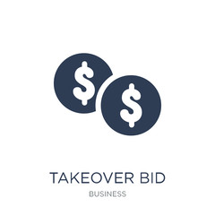 Takeover bid icon. Trendy flat vector Takeover bid icon on white background from business collection