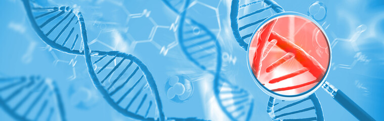 Concept of biochemistry with dna molecule