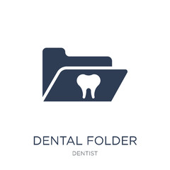 Dental Folder icon. Trendy flat vector Dental Folder icon on white background from Dentist collection