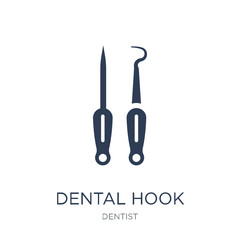 Dental Hook icon. Trendy flat vector Dental Hook icon on white background from Dentist collection