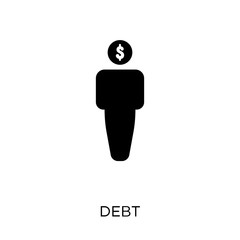 Debt icon. Debt symbol design from Business collection.