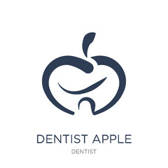 Dentist Apple icon. Trendy flat vector Dentist Apple icon on white background from Dentist collection