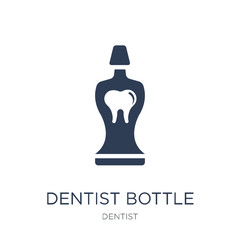 Dentist bottle with liquid icon. Trendy flat vector Dentist bottle with liquid icon on white background from Dentist collection