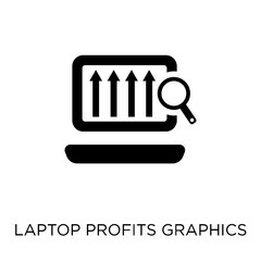 Laptop Profits Graphics icon. Laptop Profits Graphics symbol design from Analytics collection.