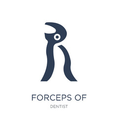 Forceps of dentist tools icon. Trendy flat vector Forceps of dentist tools icon on white background from Dentist collection