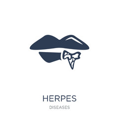 Herpes icon. Trendy flat vector Herpes icon on white background from Diseases collection