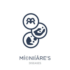 Mí©niíÂre's disease icon. Trendy flat vector Mí©niíÂre's disease icon on white background from Diseases collection