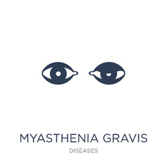 Myasthenia gravis icon. Trendy flat vector Myasthenia gravis icon on white background from Diseases collection