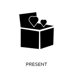 Present icon. Present symbol design from Christmas collection.