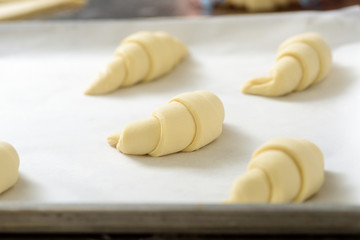 Crescent rolls before baking