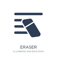 Eraser icon. Trendy flat vector Eraser icon on white background from E-learning and education collection