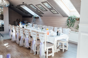 table set for wedding or another catered event