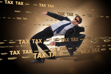 Business concept of tax payments burden