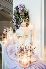 Wedding decoration with flowers and vintage elements