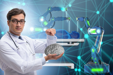 Telehealth concept with doctor doing remote check-up