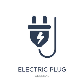 Electric Plug Icon. Trendy Flat Vector Electric Plug Icon On White Background From General Collection