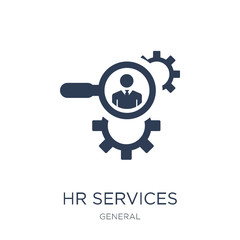 hr services icon. Trendy flat vector hr services icon on white background from general collection
