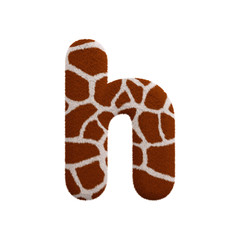 Giraffe letter H - Lower-case 3d fur font - Safari, Wildlife or Africa concept