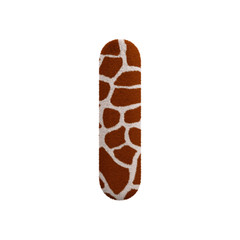 Giraffe letter L - Small 3d fur font - Safari, Wildlife or Africa concept