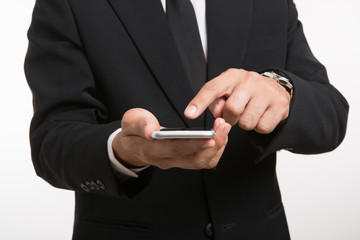 businessman using mobile smart phone