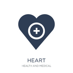 Heart icon. Trendy flat vector Heart icon on white background from Health and Medical collection