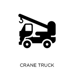 Crane truck icon. Crane truck symbol design from Construction collection.