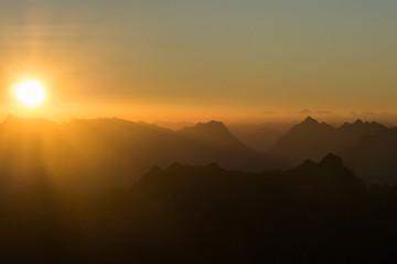 Sunrise in the alps