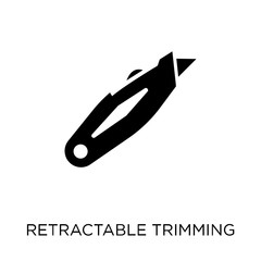 Retractable trimming knife icon. Retractable trimming knife symbol design from Construction collection.