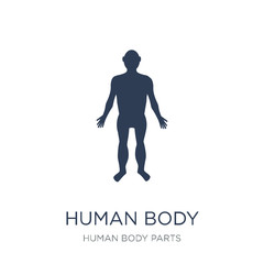 Human body standing black icon. Trendy flat vector Human body standing black icon on white background from Human Body Parts collection