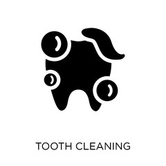 Tooth cleaning icon. Tooth cleaning symbol design from Dentist collection.