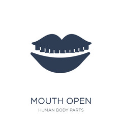 Obraz premium Mouth Open icon. Trendy flat vector Mouth Open icon on white background from Human Body Parts collection