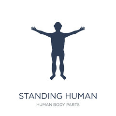 Fototapeta na wymiar Standing human body icon. Trendy flat vector Standing human body icon on white background from Human Body Parts collection