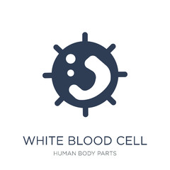 White blood cell icon. Trendy flat vector White blood cell icon on white background from Human Body Parts collection