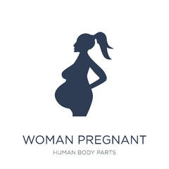 Woman Pregnant icon. Trendy flat vector Woman Pregnant icon on white background from Human Body Parts collection