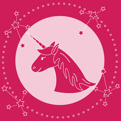 Magic unicorn and constellations.