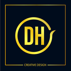 Initial Letter DH Logo Template Design