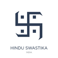 hindu Swastika icon. Trendy flat vector hindu Swastika icon on white background from india collection