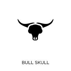 Bull skull icon. Bull skull symbol design from Desert collection.