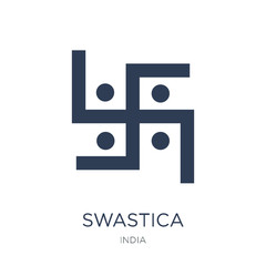 Fototapeta premium Swastica icon. Trendy flat vector Swastica icon on white background from india collection