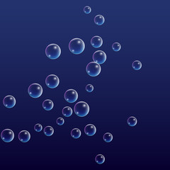 ubble with Hologram Reflection. Set of Realistic Water or Soap Bubbles for Your Design.